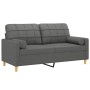 Sofá de 2 plazas con cojines tela gris oscuro 140 cm de , Sofás - Ref: Foro24-3200783, Precio: 210,15 €, Descuento: %
