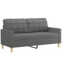 Sofá de 2 plazas con cojines tela gris oscuro 140 cm de , Sofás - Ref: Foro24-3200783, Precio: 210,15 €, Descuento: %