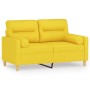Sofá de 2 plazas con cojines tela amarillo claro 120 cm de , Sofás - Ref: Foro24-3200818, Precio: 196,12 €, Descuento: %