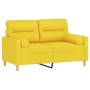 Sofá de 2 plazas con cojines tela amarillo claro 120 cm de , Sofás - Ref: Foro24-3200818, Precio: 196,12 €, Descuento: %