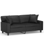 Sofá de 2 plazas con cojines cuero sintético negro 140 cm de , Sofás - Ref: Foro24-3200866, Precio: 266,97 €, Descuento: %