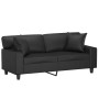 Sofá de 2 plazas con cojines cuero sintético negro 140 cm de , Sofás - Ref: Foro24-3200866, Precio: 266,97 €, Descuento: %