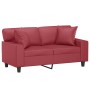 Sofá de 2 plazas con cojines cuero sintético rojo tinto 120 cm de , Sofás - Ref: Foro24-3200864, Precio: 276,17 €, Descuento: %
