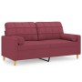 Sofá de 2 plazas con cojines tela rojo tinto 140 cm de , Sofás - Ref: Foro24-3200788, Precio: 218,56 €, Descuento: %