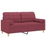 Sofá de 2 plazas con cojines tela rojo tinto 140 cm de , Sofás - Ref: Foro24-3200788, Precio: 218,56 €, Descuento: %