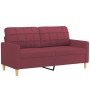 Sofá de 2 plazas con cojines tela rojo tinto 140 cm de , Sofás - Ref: Foro24-3200788, Precio: 218,56 €, Descuento: %