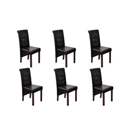 Sillas de comedor 6 uds cuero sintético marrón de , Sillas de comedor - Ref: Foro24-160320, Precio: 569,55 €, Descuento: %