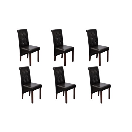 Sillas de comedor 6 uds cuero sintético marrón de , Sillas de comedor - Ref: Foro24-160320, Precio: 569,55 €, Descuento: %