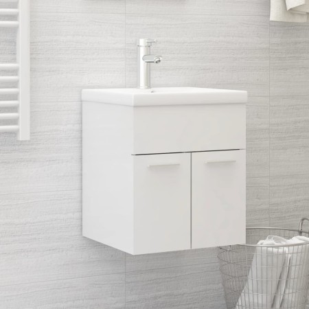 Mueble con lavabo madera de ingeniería blanco brillante de vidaXL, Tocadores de baño - Ref: Foro24-3070817, Precio: 117,83 €,...