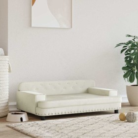Cama para perros de terciopelo crema 90x53x30 cm de , Camas para perros - Ref: Foro24-171874, Precio: 91,15 €, Descuento: %