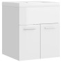 Mueble con lavabo madera de ingeniería blanco brillante de vidaXL, Tocadores de baño - Ref: Foro24-3070817, Precio: 117,83 €,...