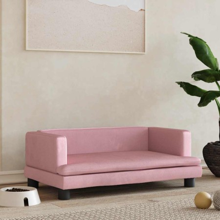 Cama para perros de terciopelo rosa 80x45x30 cm de , Camas para perros - Ref: Foro24-171897, Precio: 69,24 €, Descuento: %