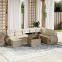 Set de sofás de jardín 9 pzas con cojines ratán sintético beige en Conjuntos de jardín | Comprar online en Foru.es