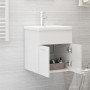 Mueble con lavabo madera de ingeniería blanco brillante de vidaXL, Tocadores de baño - Ref: Foro24-3070817, Precio: 117,83 €,...