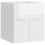 Mueble con lavabo madera de ingeniería blanco brillante de vidaXL, Tocadores de baño - Ref: Foro24-3070817, Precio: 117,83 €,...
