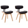 Sillas de comedor 2 uds madera curvada y cuero sintético negro de , Sillas de comedor - Ref: Foro24-283125, Precio: 274,40 €,...