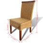 Sillas de comedor 4 unidades ratán natural marrón de , Sillas de comedor - Ref: Foro24-274202, Precio: 352,21 €, Descuento: %