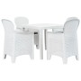 Mesa y sillas de jardín 5 piezas plástico blanco aspecto ratán de , Conjuntos de jardín - Ref: Foro24-276108, Precio: 530,43 ...