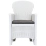 Mesa y sillas de jardín 5 piezas plástico blanco aspecto ratán de , Conjuntos de jardín - Ref: Foro24-276108, Precio: 530,43 ...