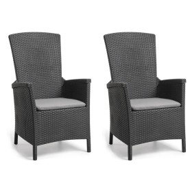Keter Sillas de jardín reclinables Vermont 2 uds grafito de , Sillas de jardín - Ref: Foro24-276218, Precio: 211,52 €, Descue...