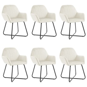 Sillas de comedor 6 unidades de terciopelo crema de , Sillas de comedor - Ref: Foro24-277014, Precio: 726,21 €, Descuento: %