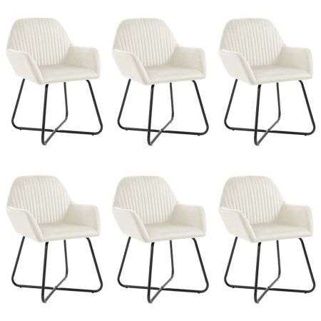 Sillas de comedor 6 unidades de terciopelo crema de , Sillas de comedor - Ref: Foro24-277014, Precio: 726,21 €, Descuento: %