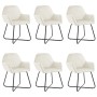 Sillas de comedor 6 unidades de terciopelo crema de , Sillas de comedor - Ref: Foro24-277014, Precio: 726,21 €, Descuento: %