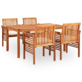 Set comedor de jardín 5 pzas y cojines madera maciza de acacia de , Conjuntos de jardín - Ref: Foro24-278897, Precio: 632,42 ...