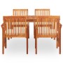 Set comedor de jardín 5 pzas y cojines madera maciza de acacia de , Conjuntos de jardín - Ref: Foro24-278897, Precio: 632,42 ...