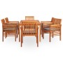 Set comedor de jardín 7 pzas y cojines madera maciza de acacia de , Conjuntos de jardín - Ref: Foro24-278904, Precio: 1,00 €,...