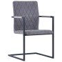 Sillas de comedor voladizas 2 uds cuero sintético gris oscuro de , Sillas de comedor - Ref: Foro24-281679, Precio: 224,84 €, ...