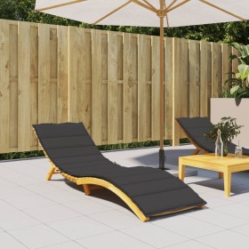 Cojín de tumbona de tela Oxford negro 200x70x3 cm de , Cojines para sillas y sofás - Ref: Foro24-314225, Precio: 48,55 €, Des...