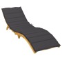 Cojín de tumbona de tela Oxford negro 200x70x3 cm de , Cojines para sillas y sofás - Ref: Foro24-314225, Precio: 48,55 €, Des...