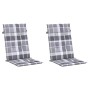 Cojín silla jardín respaldo alto 2 uds cuadros gris 120x50x3 cm de , Cojines para sillas y sofás - Ref: Foro24-314128, Precio...