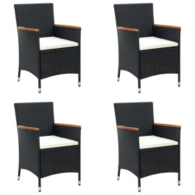 Sillas de comedor de jardín 4 unidades ratán sintético negro de , Sillas de jardín - Ref: Foro24-316695, Precio: 317,00 €, De...