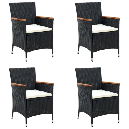 Sillas de comedor de jardín 4 unidades ratán sintético negro de , Sillas de jardín - Ref: Foro24-316695, Precio: 317,00 €, De...