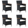 Sillas de comedor de jardín 4 unidades ratán sintético negro de , Sillas de jardín - Ref: Foro24-316695, Precio: 317,00 €, De...