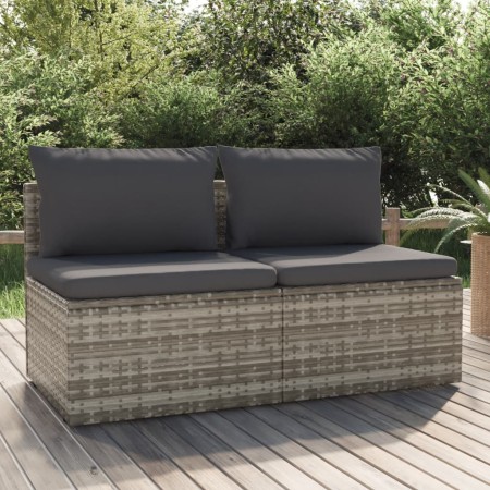 Sofá de jardín de 2 plazas con cojines ratán sintético gris de , Sofás de exterior - Ref: Foro24-318671, Precio: 182,78 €, De...