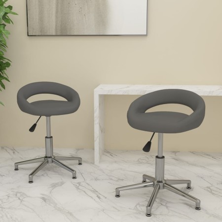 Sillas comedor giratorias 2 unidades cuero sintético gris de , Sillas de comedor - Ref: Foro24-333324, Precio: 96,22 €, Descu...