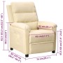 Sillón reclinable de tela crema de , Sillones - Ref: Foro24-342348, Precio: 181,79 €, Descuento: %