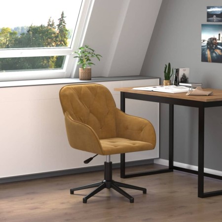 Silla de oficina giratoria de terciopelo marrón de , Sillas de oficina - Ref: Foro24-344864, Precio: 91,19 €, Descuento: %