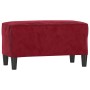 Banco de terciopelo rojo vino tinto 70x35x41 cm de , Bancos - Ref: Foro24-349401, Precio: 48,48 €, Descuento: %