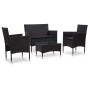 Set de muebles de jardín 4 pzas y cojines ratán sintético negro de , Conjuntos de jardín - Ref: Foro24-45813, Precio: 299,11 ...