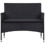 Set de muebles de jardín 4 pzas y cojines ratán sintético negro de , Conjuntos de jardín - Ref: Foro24-45813, Precio: 299,11 ...