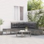 Set de muebles de jardín 5 pzas y cojines ratán sintético gris de , Conjuntos de jardín - Ref: Foro24-319663, Precio: 325,44 ...