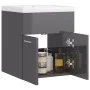 Mueble con lavabo madera de ingeniería gris brillante de vidaXL, Tocadores de baño - Ref: Foro24-3070819, Precio: 115,78 €, D...