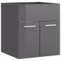 Mueble con lavabo madera de ingeniería gris brillante de vidaXL, Tocadores de baño - Ref: Foro24-3070819, Precio: 115,78 €, D...
