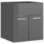 Mueble con lavabo madera de ingeniería gris brillante de vidaXL, Tocadores de baño - Ref: Foro24-3070819, Precio: 117,83 €, D...