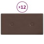 Paneles de pared 12 uds cuero sintético marrón 30x15 cm 0,54 m² de , Recubrimiento de paredes - Ref: Foro24-343973, Precio: 2...