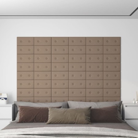 Paneles pared 12 uds cuero sintético capuchino 30x15 cm 0,54 m² de , Recubrimiento de paredes - Ref: Foro24-343971, Precio: 2...